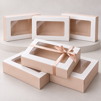 Boîte à cupcakes en papier kraft écologique avec fenêtre transparente et revêtement UV sérigraphié pour boulangerie, vente au détail, plats à emporter et coffrets cadeaux