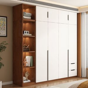 Armario con puertas abatibles, gabinete de madera con puertas, almacenamiento que ahorra espacio para dormitorios en apartamentos pequeños - Product Image 4