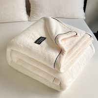 Raschel-Decke aus Polyester-Flanell im Europäisch-Amerikanischen Stil, Dick, Weich, Halbflor-Fleece, Milch-Samt, Grobstruktur, Warm und Gemütlich