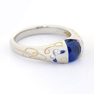 Anello alla Moda Hip Hop con Zirconi per Bambini, Anello Religioso con Gemma e Tecnologia di Incastonatura a Griffe, in Ottone Placcato - Product Image 2