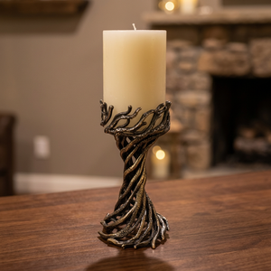 Bark Candle Holder Modern Sculptural Aluminium <b>Candlestick</b> Stand for Home Decor & Table Accent Bulk Export From India - Product Image 3