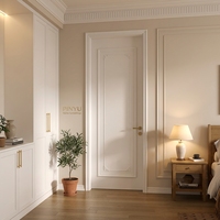 Porte intérieure en bois massif embossé multi-tons de style mid-century, résistante à l'eau, pour chambre, salon, salle de bain, cuisine