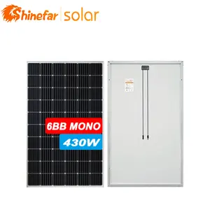 Shinefar yeni 166*166mm 6bb mono GÜNEŞ PANELI, fotovoltaik 400 watt güneş paneli, 430w güneş modülü ile fabrika fiyat