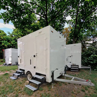 Fibre de verre et acier salle de bain publique préfabriquée mobile toilette extérieure portable avec salle de douche à vendre pour villas