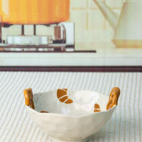 Ensemble de vaisselle haut de gamme en céramique créative : Tasse à café 3D, Assiette, Bol, Contenant alimentaire pour boulangerie, pain, croissant, toast