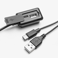 Câble d'extension de charge USB externe pour sac à dos, 2 en 1, port de charge USB-A/Type-C montable avec capuchon étanche pour sacs à dos