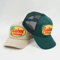 Casquette Trucker Logo Palmier Personnalisé Maille Respirante Haute Qualité Pour Plage Voyage Extérieur Bon Fabricant OEM ODM