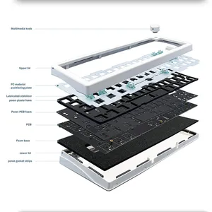 Kits de teclado mecánico para juegos, dispositivo retroiluminado personalizado con 67 teclas, BT, 2,4G, cable, bricolaje, intercambiable - Product Image 2