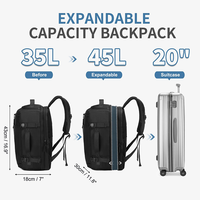 Sac à dos professionnel pour homme avec logo personnalisé, résistant à l'eau, grande capacité, pour ordinateur portable 16 pouces, extensible, pour les loisirs et les voyages