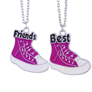 Collier pendentif en alliage de zinc Cœur d'amour et tasse à café pour femmes et couples - Bijoux tendance pour anniversaire - Product Image 1