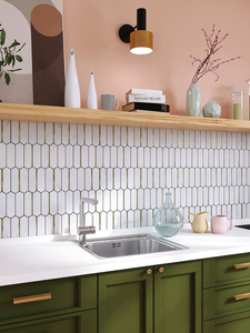 Cao Cấp Nhôm Nhựa Composite Mosaic Panel Tự Dính Dài <span class=keywords><strong>Hexagon</strong></span> Peel Và Stick Mosaic Tường Gạch - Product Image 5