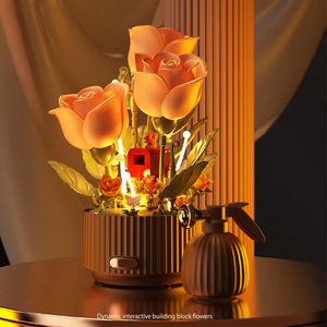 2025 <strong>New</strong> Kiss Handmade Assembly 3D Pop-up DIY Building <strong>Blocks</strong> Dynamic Lighting Blooming Garden Design Eternal Flower Toys Gift - Product Image 5