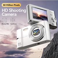 Kamera Digital Mini Portabel 1080P 50MP dengan Autofokus, Zoom Digital 16X, Anti-Goyang untuk Vlogging Anak & Selfie Perjalanan