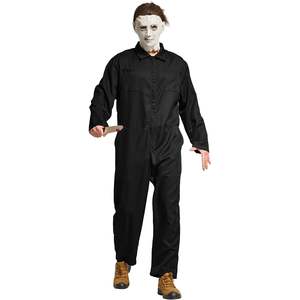 Combinaison de travail pour homme en twill, coupe décontractée, manches longues, vêtements de travail utilitaires, noir, coton, confortable - Product Image 2
