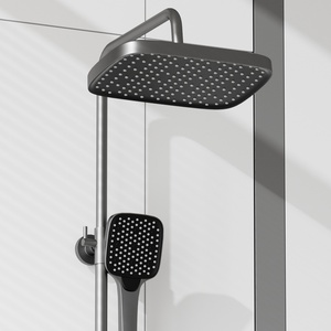 Système de douche économique à quatre fonctions Douche de salle de bain à effet pluie à poignée unique avec bec rotatif - Product Image 3