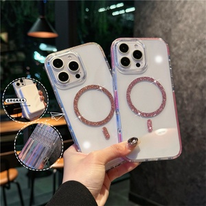 เคสใสวิบวับแม่เหล็กสำหรับ iPhone 16 Pro Max เคสชาร์จไร้สายแบบมีประกายสำหรับ iPhone 16e 15 Pro เคสแข็ง - Product Image 1