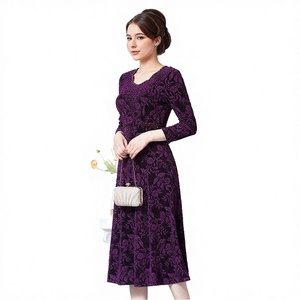 OEM Custom Logo Printing High-End <b>Maxi</b> Chiffon V-neck A-Line <b>Dress</b> for Spring Autumn New Tempered Vacation Party Style - Product Image 2