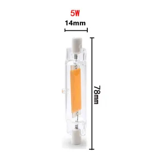 lamp AC230V 5w 3000k 4000k 6000k 78mm cob high lumen cob j78 led dimmable r7s