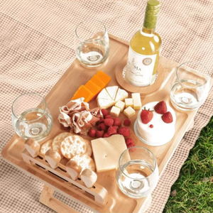 Nouveau produit - <span class=keywords><strong>Table</strong></span> à manger pliante en bambou portable <span class=keywords><strong>pour</strong></span> l'extérieur avec porte-verres à vin <span class=keywords><strong>pour</strong></span> les jardins, les parcs, le camping et les pique-niques - Product Image 6
