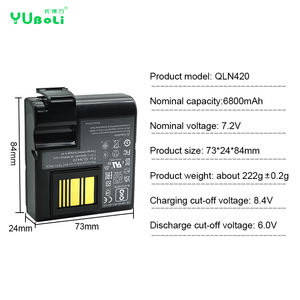 Batería Recargable de Iones de Litio QLN420 de 7.4V y 6800mAh, Repuesto para Impresora/Escáner de Código de Barras ZEBRA / <span class=keywords><strong>COMTEC</strong></span> QLN420 - Product Image 3