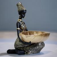 Assiette à fruits en résine pour femme africaine, style Art déco, décoration pour bureau, salon, rangement, assiette à fruits