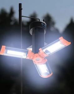 Lampe de camping LED rechargeable solaire professionnelle, trépied pliable en aluminium portable pour le travail d'urgence en plein air, la pêche - Product Image 2