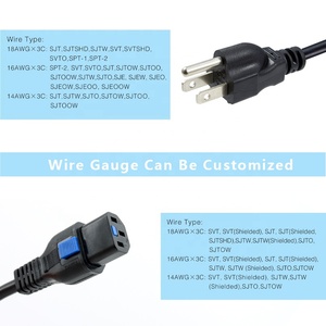 <span class=keywords><strong>สาย</strong></span><span class=keywords><strong>ไฟ</strong></span>ปลั๊กแบบอเมริกัน NEMA 5-15P 3 ขา พร้อมปลั๊กป้องกันการหลุด IEC 320 C13 <span class=keywords><strong>สาย</strong></span><span class=keywords><strong>ไฟ</strong></span> 3/C 18AWG - Product Image 4