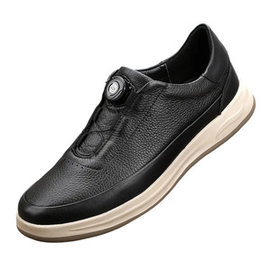 Chaussures de marche pour hommes en cuir véritable, bout rond, semelle extérieure en EVA, doublure en peau de porc, légères, avec boucle automatique - Product Image 4