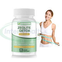 Ausreson OEM Capsules de zéolite biologique détoxifiantes, antioxydantes, de qualité alimentaire naturelle, supplément de santé, capsules de zéolite Clinoptilolite