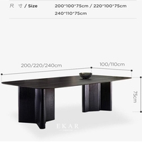 Ensemble de salle à manger moderne de style italien, table à manger rectangulaire longue en marbre de pierre avec pieds en acier inoxydable, meubles de maison