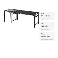 Table de camping hydraulique pliante en acier, portable, pour le camping en plein air, vente en gros