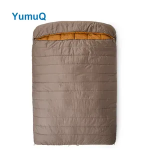 YumuQ 200cm / 78 "recyceltes Polyester Großhandel Custom Winter Camping doppelt verdickte extra breite Schlafsäcke
