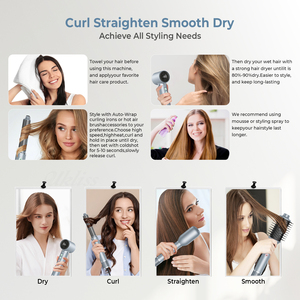 Sèche-cheveux ionique haute vitesse 5-en-1 multi-usages pour salon, brosse lissante, peigne, fer à boucler, outils de coiffure - Product Image 5