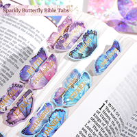 Onglets de Bible scintillants Papillon pour femmes, Onglets de Bible à grands caractères en feuille d'or, Fournitures pour l'étude biblique, Cadeaux chrétiens