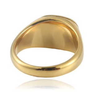 Bague pour homme en or avec pierre noire, sertissage carré géométrique, 24 mm, bijou tendance, cadeau - Product Image 2