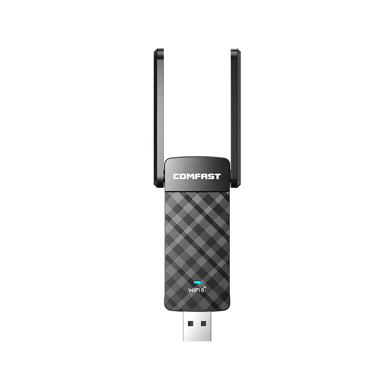 Comfast Perangkat Keras & Perangkat Lunak Komputer CF-952AX Kartu Jaringan Mini Usb Flash Drive Wifi Ethernet Adapter untuk Pc 1800Mbps Hitam