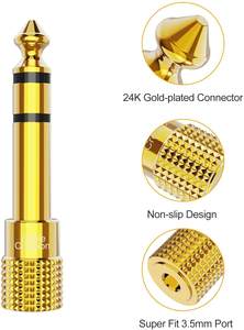 Altın kaplama 6.35mm erkek 3.5mm kadın <span class=keywords><strong>Stereo</strong></span> ses adaptörü hoparlörler için gitar amplifikatörler ses ve Video kabloları - Product Image 6