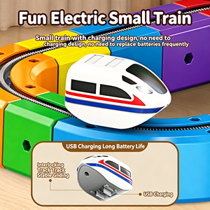 Ensemble de blocs de construction de <span class=keywords><strong>train</strong></span> <span class=keywords><strong>électrique</strong></span> le plus vendu - <span class=keywords><strong>Jouet</strong></span> éducatif en plastique à monter soi-même pour enfants, style <span class=keywords><strong>jouet</strong></span> à encastrer, échelle 1:5 - Product Image 3