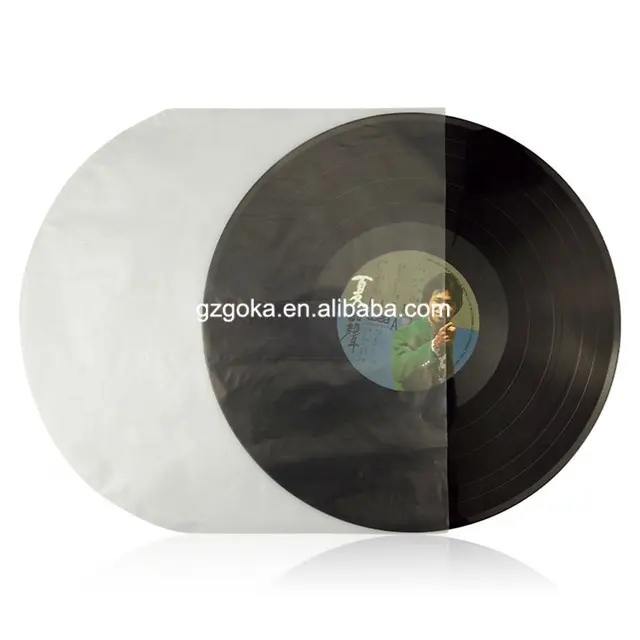 HDPE U şekli disk kayıtları iç kollu CD çanta & kılıfları uzun oyun vinil kayıtları