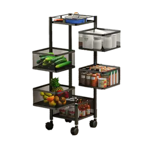 Estante giratorio multifuncional para cocina, accesorios para armarios, 3, 4 y 5 capas, para verduras o frutas