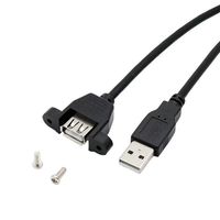 Câble d'extension USB 2.0 Type A mâle vers femelle à montage sur panneau, cordon moulé avec trous de fixation, rallonge USB pour montage sur châssis/paroi