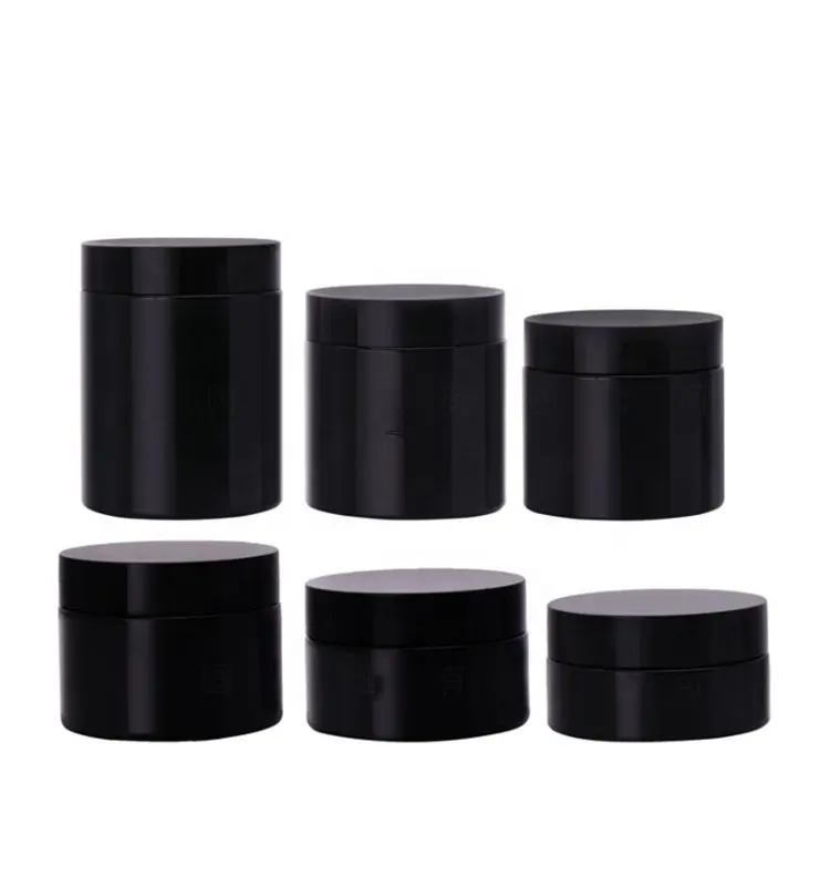Pot de cosmétique noir mat 4 oz/8 oz Offre Spéciale pots de crème de soin de peau givrés personnalisés