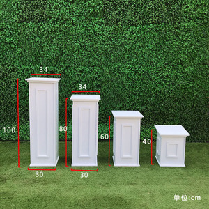Wholesale Modern Style PVC Wedding Cake Stand Set High Quality Carved Pattern <b>Dessert</b> Display Pillar Table for Party Weddings - Product Image 4
