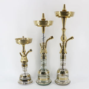 Chicha égyptienne KM <span class=keywords><strong>Khalil</strong></span> <span class=keywords><strong>Mamoon</strong></span> de grande taille, couleur dorée, technique miroir fabriquée en usine, pour voyage, fête, camping, vente en gros à prix abordable - Product Image 2