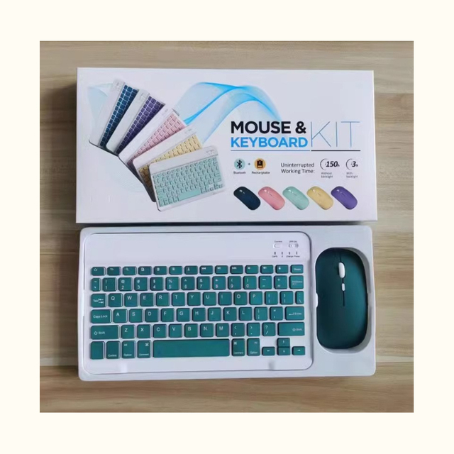 10-inch Ergonomic Abs 78 Keys 2.4ghz Wireless Bt Mini  Mobile Phones, Tablets, Silent Wireless Keyboard and Mouse Sets Combo