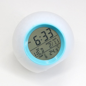 KH-CL121 Khuyến Mại Đa-Chức Năng Đầy Màu Sắc Dễ Thương Âm Thanh Tự Nhiên <span class=keywords><strong>LCD</strong></span> Kỹ Thuật Số Ánh Sáng Ban Đêm 7 Màu Sắc Thay Đổi Đồng Hồ Báo Thức Cho Trẻ Em - Product Image 5