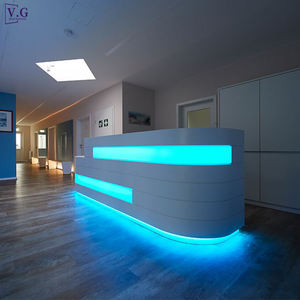 Mostrador de Recepción Blanco Moderno y Exclusivo con Diseño de Luces Azules <span class=keywords><strong>para</strong></span> Clínica Dental - Product Image 2