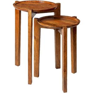 Modern Solid Wood <b>Round</b> Nesting <b>Tables</b> Handmade Eco-Friendly Durable Easy Assembly Living Room Furniture Stable Leg Base Design - Product Image 6