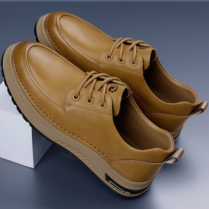 รองเท้าหนังผู้ชายสไตล์ลำลองแบบผูกเชือก ส้นเตี้ย พื้นยางนุ่ม ใส่ทำงานหรือพักผ่อนได้ - Product Image 1