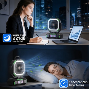 40000mAh USB Battery Portable Camping Fan <b>Remote</b> <b>Control</b> Oscillating Brushless Motor with Light Plastic Box Included Outdoor Use - Product Image 4